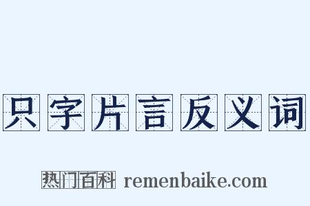 只字片言反义词是什么意思的图片